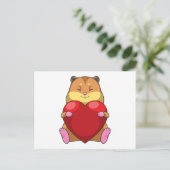 Hamster with Heart Briefkaart (Staand voorkant)