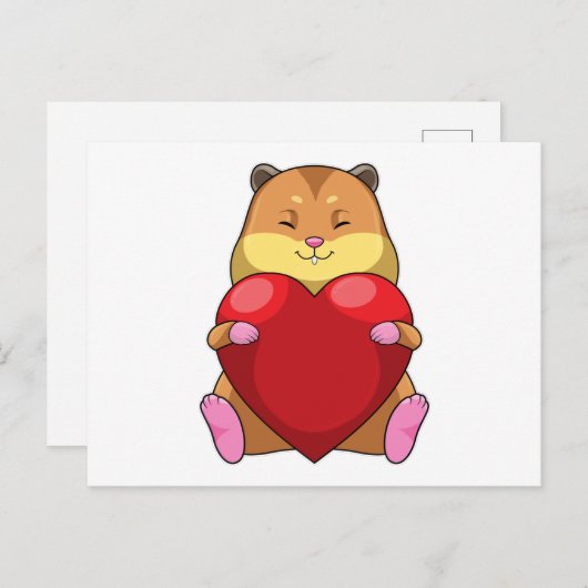 Hamster with Heart Briefkaart (Voorkant / Achterkant)