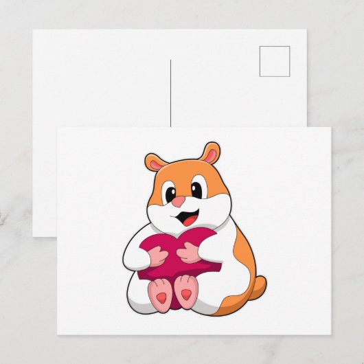 Hamster with Heart Briefkaart (Voorkant / Achterkant)