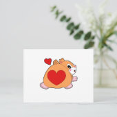 Hamster with Heart Briefkaart (Staand voorkant)