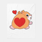 Hamster with Heart Fleece Deken (Voorkant)