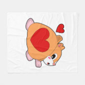 Hamster with Heart Fleece Deken (Voorkant (Horizontaal))