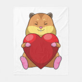 Hamster with Heart Fleece Deken (Voorkant)