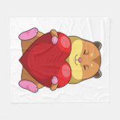 Hamster with Heart Fleece Deken (Voorkant (Horizontaal))
