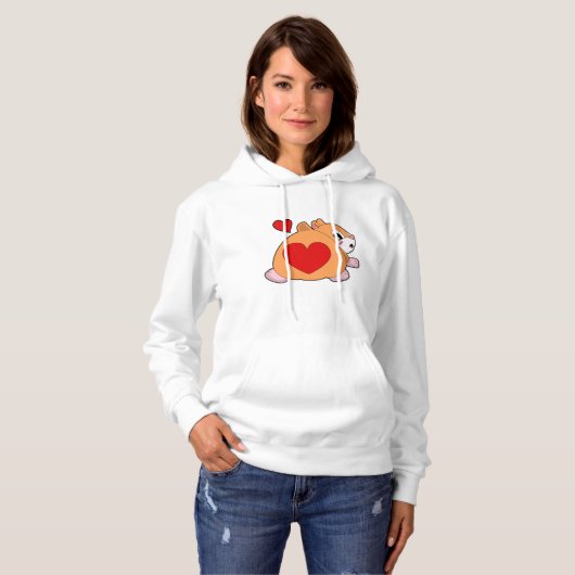 Hamster with Heart Hoodie (Voorkant volledig)
