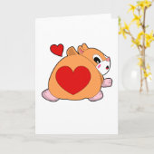 Hamster with Heart Kaart (Gele Bloem)