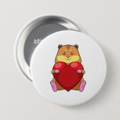 Hamster with Heart Ronde Button 7,6 Cm (Voorkant /achterkant)
