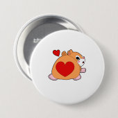 Hamster with Heart Ronde Button 7,6 Cm (Voorkant /achterkant)