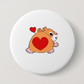 Hamster with Heart Ronde Button 7,6 Cm (Voorkant)