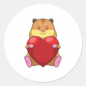 Hamster with Heart Ronde Sticker (Voorkant)