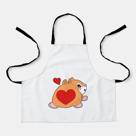 Hamster with Heart Schort (Voorkant)