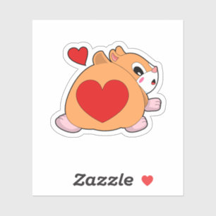 Hamster with Heart Sticker