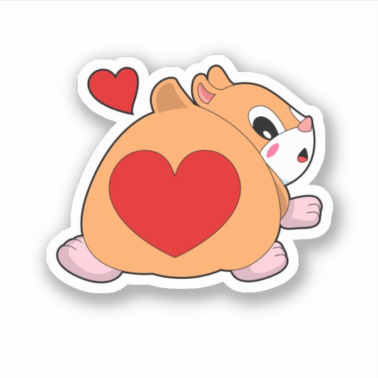 Hamster with Heart Sticker (Voorkant)