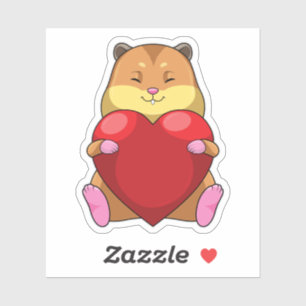 Hamster with Heart Sticker