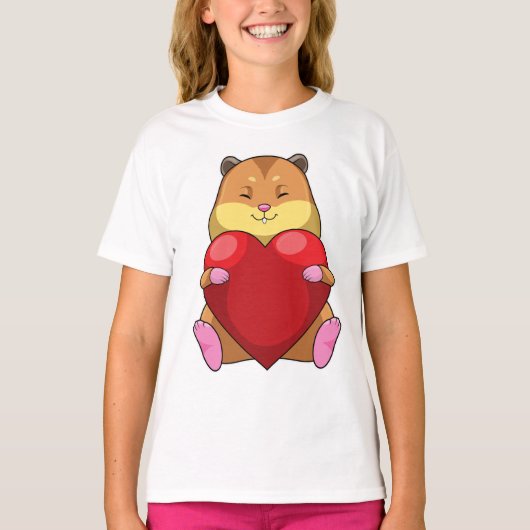 Hamster with Heart T-shirt (Voorkant)