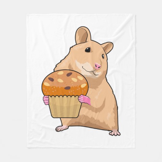 Hamster with Muffin Fleece Deken (Voorkant)