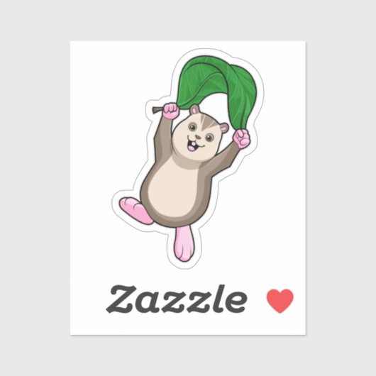 Hamster with Parachute Sticker (Vel)
