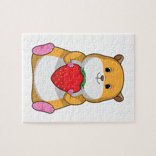 Hamster with Strawberry Legpuzzel (Horizontaal)