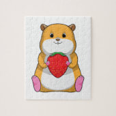 Hamster with Strawberry Legpuzzel (Verticaal)