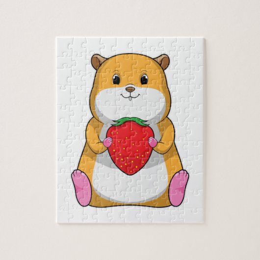 Hamster with Strawberry Legpuzzel (Verticaal)
