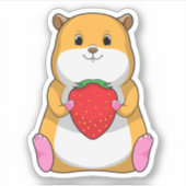 Hamster with Strawberry Sticker (Voorkant)