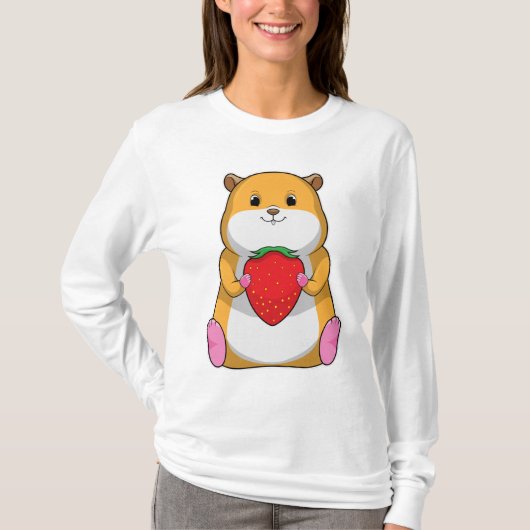 Hamster with Strawberry T-shirt (Voorkant)
