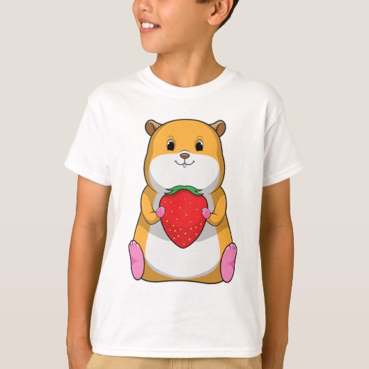 Hamster with Strawberry T-shirt (Voorkant)