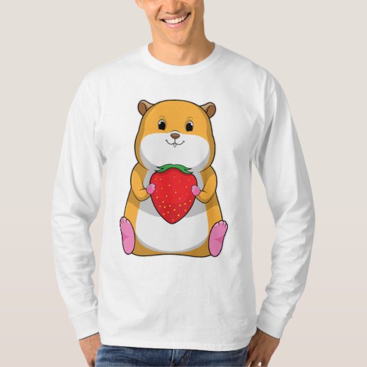Hamster with Strawberry T-shirt (Voorkant)