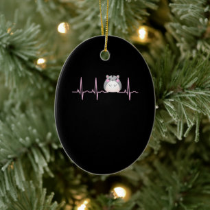Hamster Women Girls Cute Hamster Lover Heartbeat Keramisch Ornament