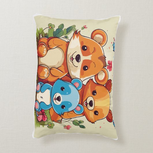 Hamster Workout Crew: Cartoon schattigheid Accent Kussen (Achterkant (Verticaal))