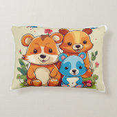 Hamster Workout Crew: Cartoon schattigheid Accent Kussen (Achterkant)