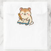 Hamster Writing in a Journal Ronde Sticker (Tas)