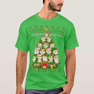 Hamster Xmas Lighting Tree Santa Hamster Ugly Chri T-shirt