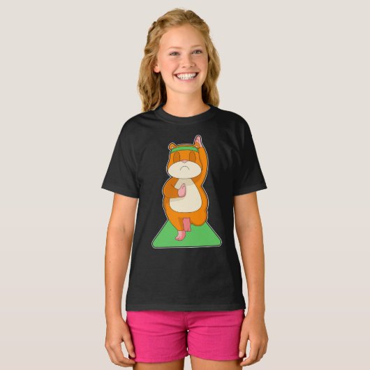 Hamster Yoga Fitness Sports T-shirt (Voorkant volledig)