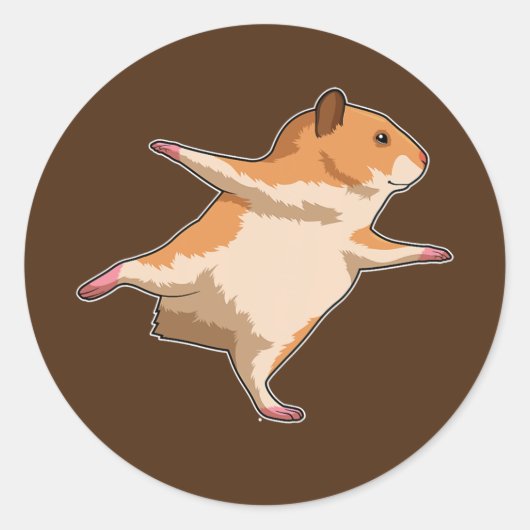 Hamster Yoga Meditation Fitness Ronde Sticker (Voorkant)