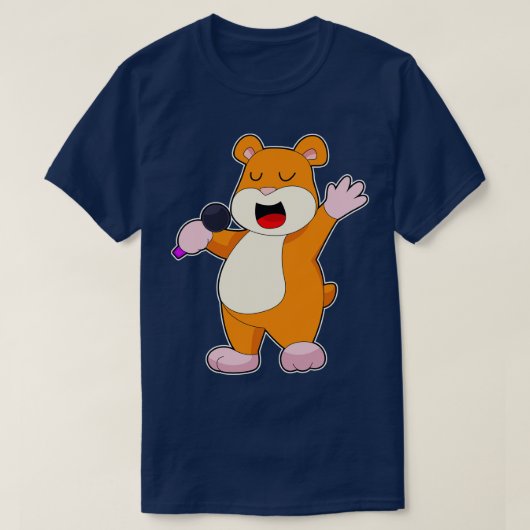 Hamster Zanger Microfoon Muziek 2 T-shirt (Design voorkant)