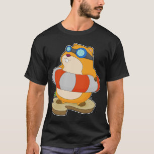 Hamster Zwemmen Reddingsboei T-shirt