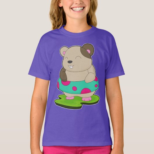 Hamster Zwemmen Reddingsboei T-shirt (Voorkant)