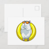 Hamster zwemt met zwemband briefkaart (Voorkant / Achterkant)