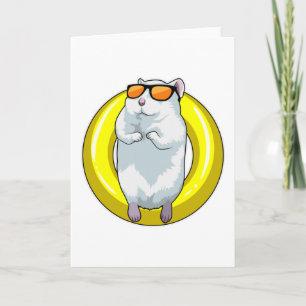 Hamster zwemt met zwemband kaart