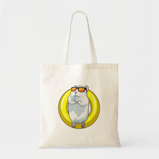 Hamster zwemt met zwemband tote bag (Voorkant)