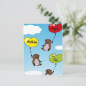 Hamsterballonnen, Happy Birthday voor jou Briefkaart (Staand voorkant)