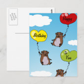 Hamsterballonnen, Happy Birthday voor jou Briefkaart (Voorkant / Achterkant)