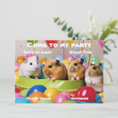 Hamsterfeest Uitnodiging (Staand voorkant)