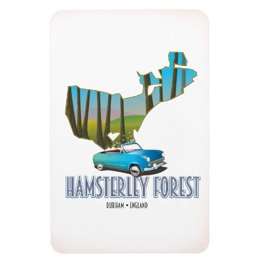 Hamsterley Forest Durham Engeland kaart Magneet (Verticaal)