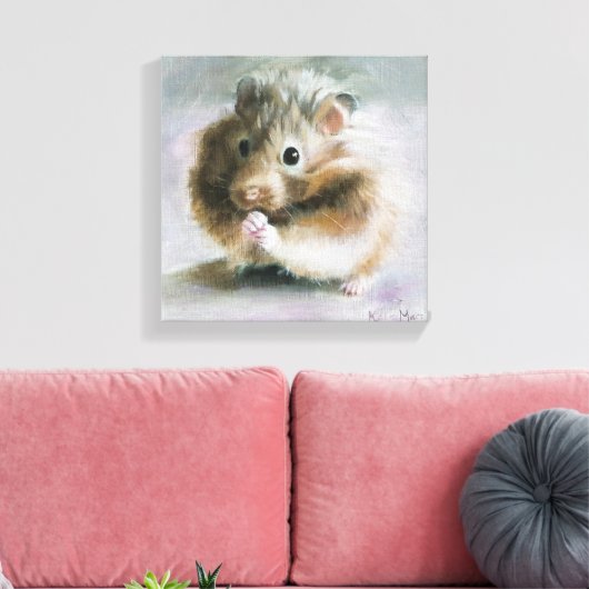 Hamsterolieschilderij Canvas Afdruk (Insitu (Woonkamer))