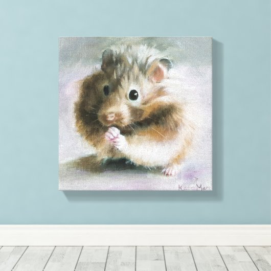 Hamsterolieschilderij Canvas Afdruk (Insitu (Houten vloer))