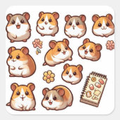 Hamsters deel 1 vierkante sticker (Voorkant)