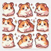 Hamsters deel 2 vierkante sticker (Voorkant)