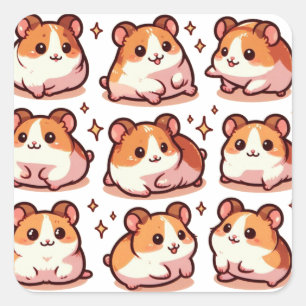 Hamsters deel 2 vierkante sticker